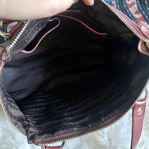 Celine Pink Nylon Triomphe Macadam Monogram Logo Shoulder Bag Purse 90's Y2K - Picture 14 of 16